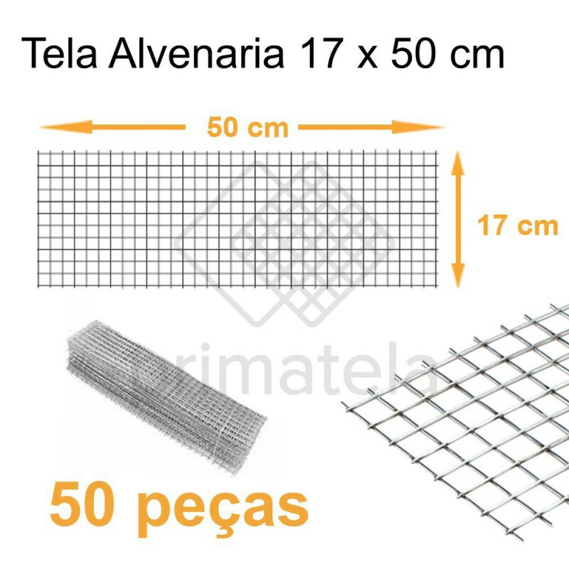 Tela Amarração de Alvenaria 17x50cm Caixa com 50 unidades Tela Amarração de Alvenaria 17x50cm Caixa com 50 unidades
