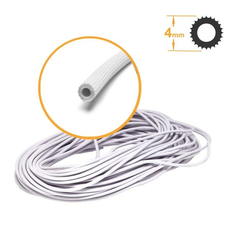 Cordão Fixação de Tela Mosquiteira - PVC BRANCO 4mm rolo 50m