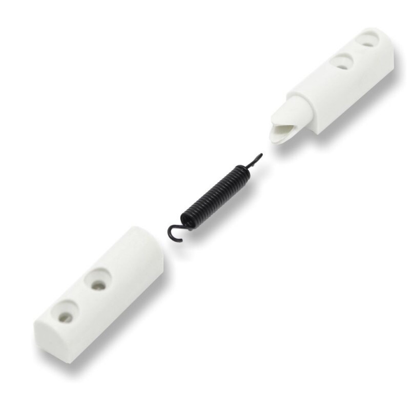 Dobradiça com Mola Nylon Branca - Pacote com 12 Unidades Dobradiça com Mola Nylon Branca - Pacote com 12 Unidades