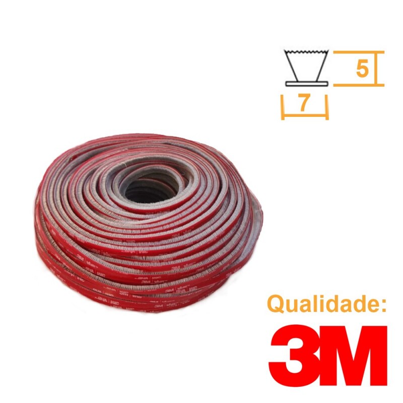 Escova Adesiva 3M 7x5mm CINZA - Rolo c/ 50m Escova Adesiva 3M 7x5mm CINZA - Rolo c/ 50m