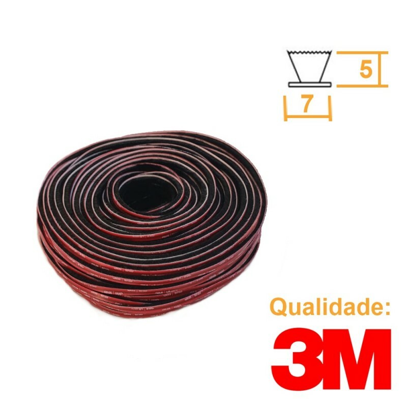 Escova Adesiva 3M 7x5mm PRETA - Rolo c/ 50m