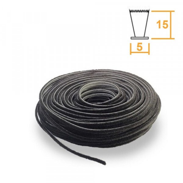 Escova Encaixe PRETA 5x15mm Rolo 50m
