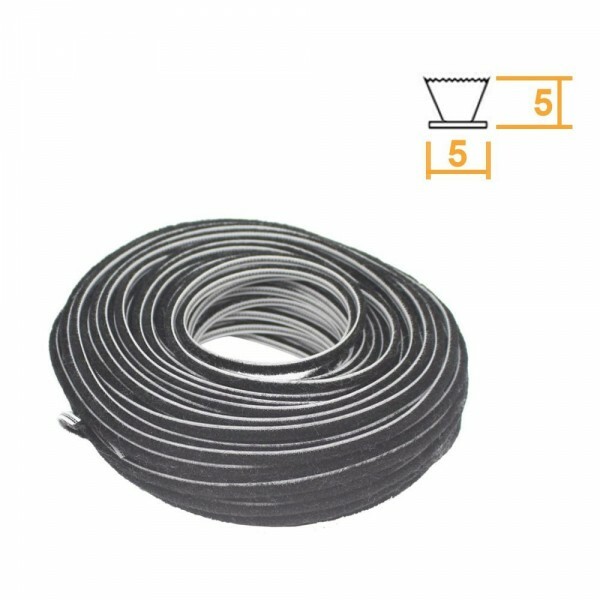 Escova Encaixe PRETA 5x5mm Rolo c/ 50m