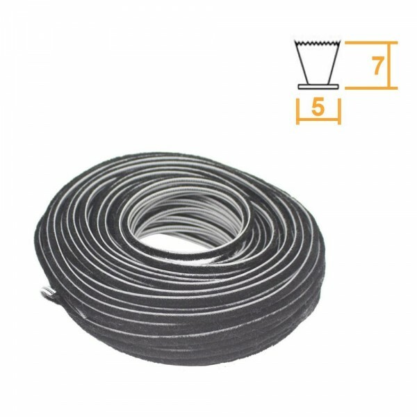 Escova Encaixe PRETA 5x7mm Rolo c/ 50m