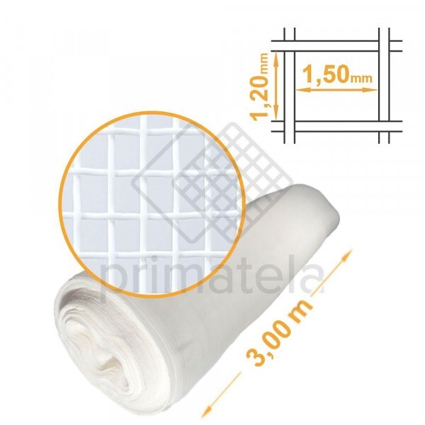 Tela Fachadeira Mosq. Malha 1,2x1,5mm BRANCA Larg. 3,00m PREÇO P/ METRO