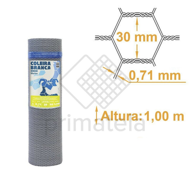 Tela Pinteiro Reforçada Malha 1 Fio 22 - COL. BRANCA MORLAN - 1,00x50m Tela Pinteiro Reforçada Malha 1 Fio 22 - COL. BRANCA MORLAN - 1,00x50m