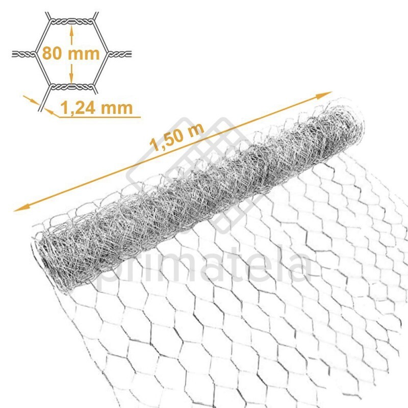 TELA HEXAGONAL GALV. MANGUEIRÃO MALHA 3 FIO 18 ALTURA 1,50m - PREÇO POR METRO