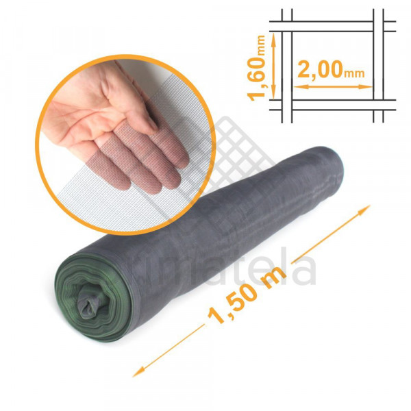 Tela Mosquiteira Polietileno Malha 1,60x2,00mm CINZA - 1,50x5m Tela Mosquiteira Polietileno Malha 1,60x2,00mm CINZA - 1,50x5m