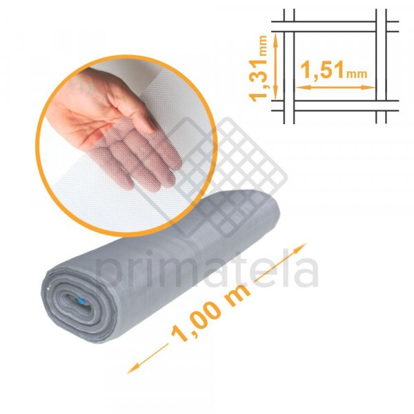 Tela Mosquiteira Industrial CINZA Malha 1,31x1,51mm - 1,00x2,5m