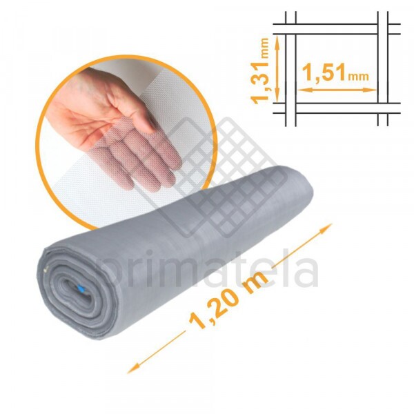 Tela Mosquiteira Industrial CINZA Malha 1,31x1,51mm - 1,20x50m