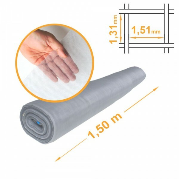 Tela Mosquiteira Industrial CINZA Malha 1,31x1,51mm - 1,50x50m