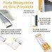 Kit Porta Mosqueteira de Giro c/ Tela Poliéster PET Preta Perfil Branco -1,00x2,15m