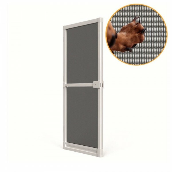 Kit Porta Mosqueteira de Giro c/ Tela Poliéster PET Preta Perfil Branco -1,00x2,15m