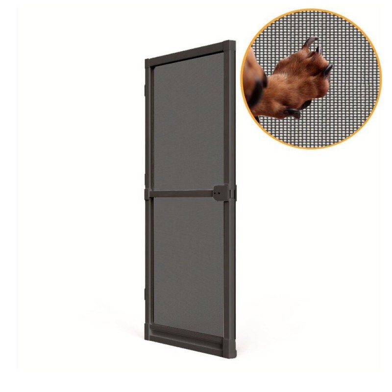 Kit Porta Mosqueteira de Giro c/ Tela Poliéster PET Cinza Perfil Preto -1,00x2,15m