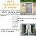 Kit Porta Mosqueteira de Giro c/ Tela Fibra de Vidro Cinza Perfil Preto - 1,00x2,15m