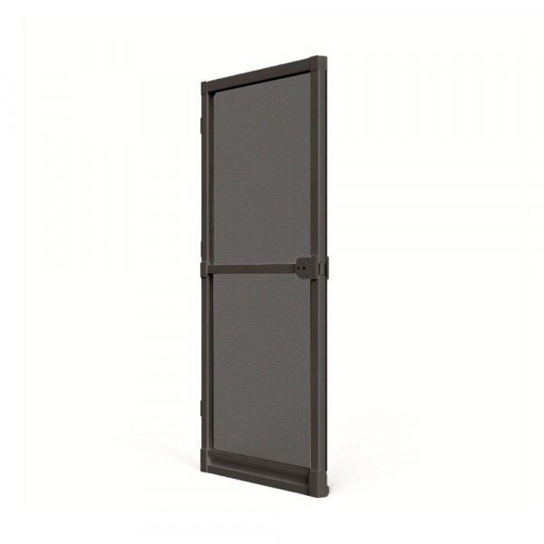 Kit Porta Mosqueteira de Giro c/ Tela Fibra de Vidro Cinza Perfil Preto - 1,00x2,15m