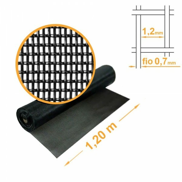 Tela Mosquiteira Poliéster Pet Screen PRETA -  1,20x30m