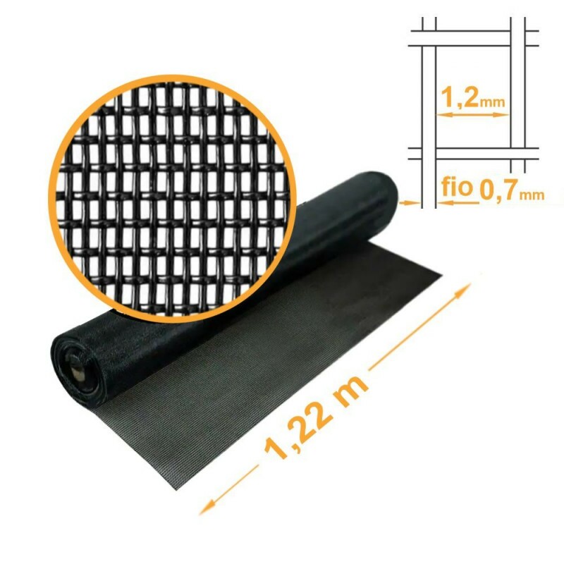 Tela Mosquiteira Poliéster Pet Screen PRETA - 1,22x15m Tela Mosquiteira Poliéster Pet Screen PRETA - 1,22x15m