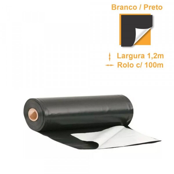 Lona Mulching Cobertura de Solo Branco/Preto - 1,20x100m