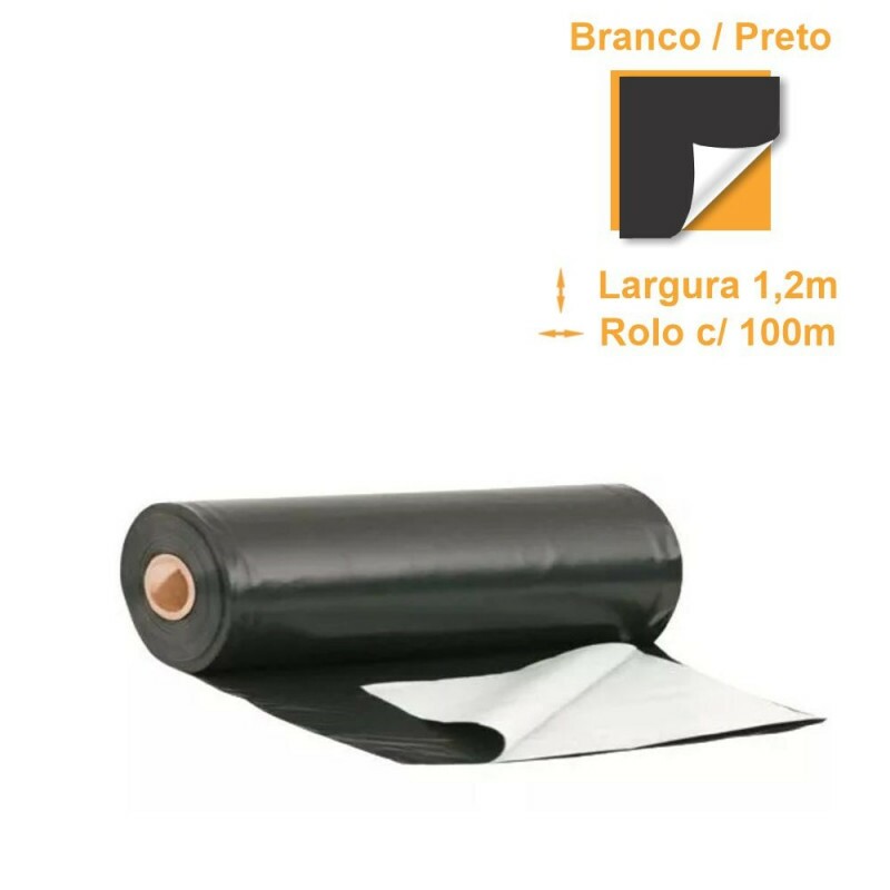 Lona Mulching Cobertura de Solo Branco/Preto - 1,20x100m Lona Mulching Cobertura de Solo Branco/Preto - 1,20x100m