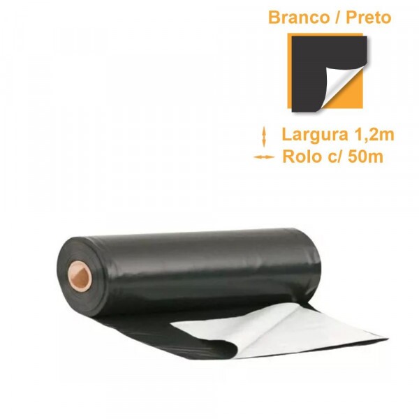 Lona Mulching Cobertura de Solo Branco/Preto - 1,20x50m Lona Mulching Cobertura de Solo Branco/Preto - 1,20x50m