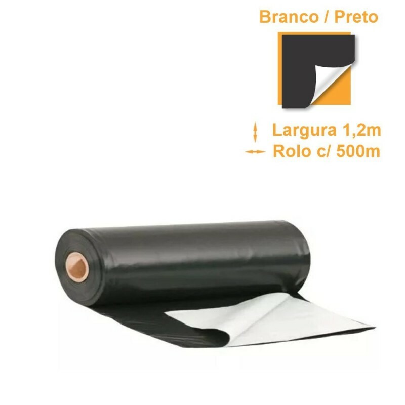 Lona Mulching Cobertura de Solo Branco/Preto - 1,20x500m