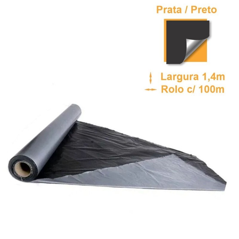 Lona Mulching Cobertura de Solo Prata/Preto - 1,40x100m