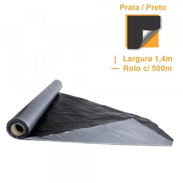 Lona Mulching Cobertura de Solo Prata/Preto - 1,40x500m