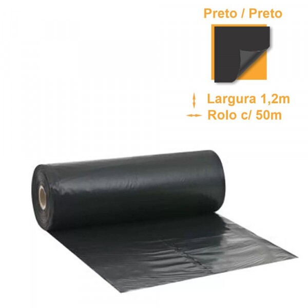 Lona Mulching Cobertura de Solo Preto/Preto - 1,20x50m Lona Mulching Cobertura de Solo Preto/Preto - 1,20x50m