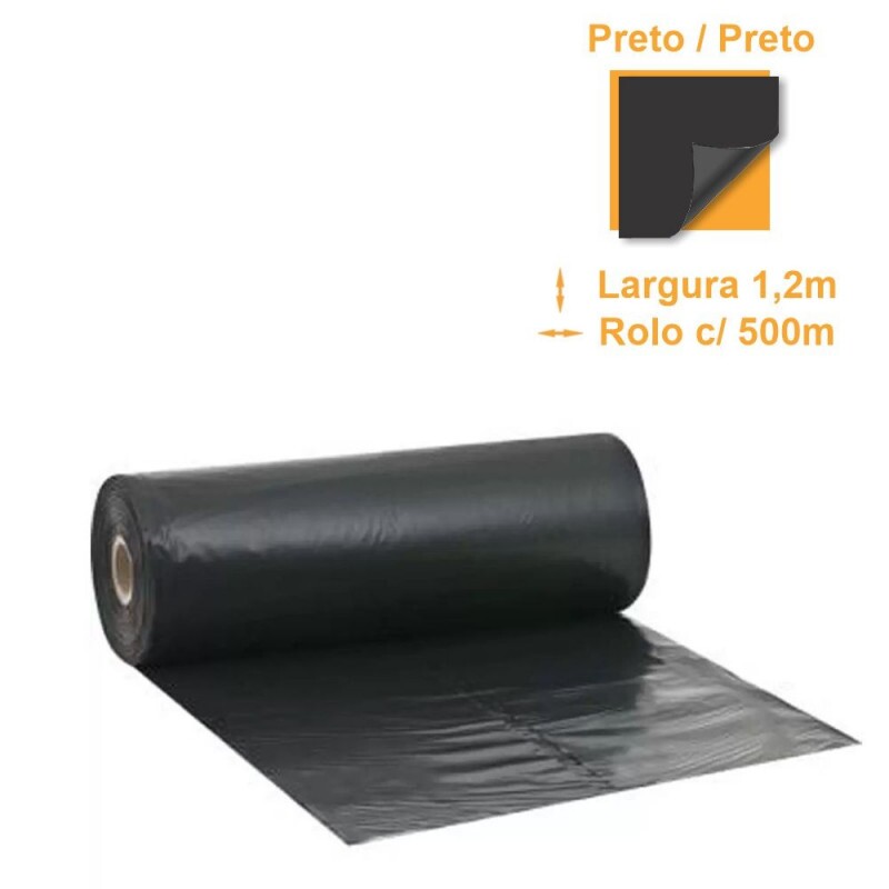 Lona Mulching Cobertura de Solo Preto/Preto - 1,20x500m Lona Mulching Cobertura de Solo Preto/Preto - 1,20x500m