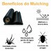 Lona Mulching Cobertura Solo Preto/Preto c/ Furo - 1,60x1000m