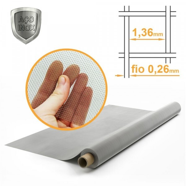 Tela Peneira Mosquiteira Inox Malha 16 Fio 32 (0,23mm) - 1,00x30m
