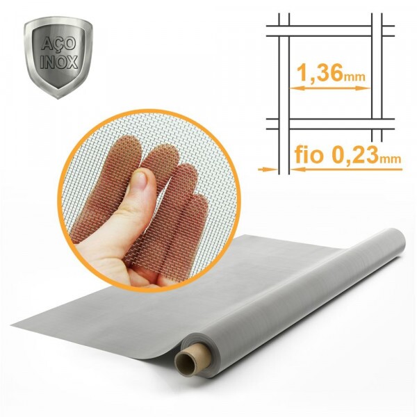 Tela Peneira Mosquiteira Inox Malha 16 Fio 32 (0,23mm) - 1,00x30m Tela Peneira Mosquiteira Inox Malha 16 Fio 32 (0,23mm) - 1,00x30m