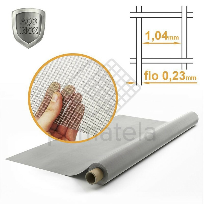 Tecido Peneira Inox 304 Malha 20 Fio 0,23mm - 1,00x30m Tecido Peneira Inox 304 Malha 20 Fio 0,23mm - 1,00x30m
