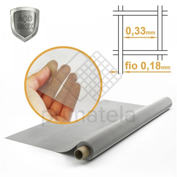 Tecido Peneira Inox 304 Malha 50 Fio 0,18mm - 1,00x30m