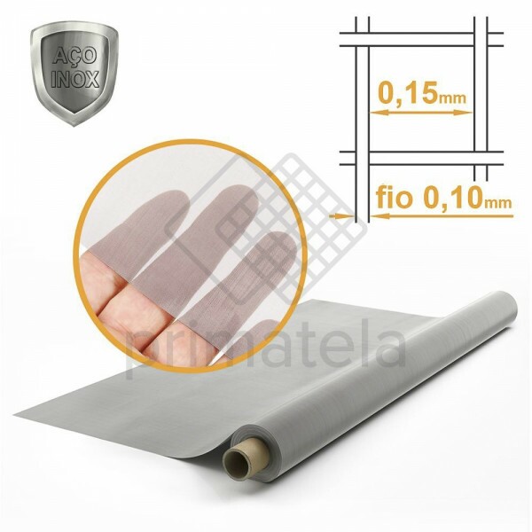 Tecido Peneira Inox 304 Malha 100 Fio 0,10mm - 1,00x30m