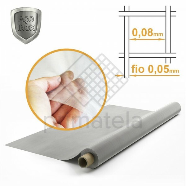 Tecido Peneira Inox 304 Malha 200 Fio 0,05mm - 1,00x3m Tecido Peneira Inox 304 Malha 200 Fio 0,05mm - 1,00x3m