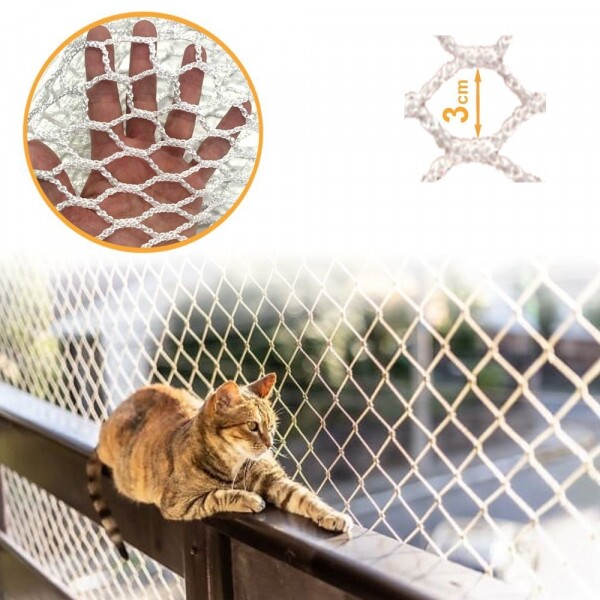 Rede de Proteção para PET Sacada BRANCA Malha 30mm - 1,50x3,00m Rede de Proteção para PET Sacada BRANCA Malha 30mm - 1,50x3,00m
