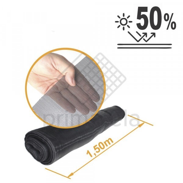 Tela Sombreamento Monofilamento 50% Preta - 1,50x50m