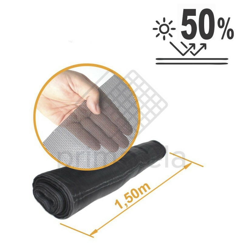Tela Sombreamento Monofilamento 50% Preta - 1,50x50m Tela Sombreamento Monofilamento 50% Preta - 1,50x50m