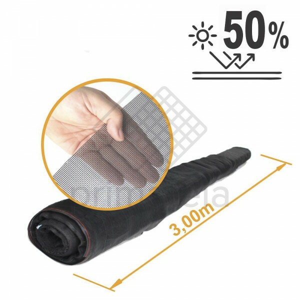 Tela Sombreamento Monofilamento 50% Preta - 3x10m Tela Sombreamento Monofilamento 50% Preta - 3x10m