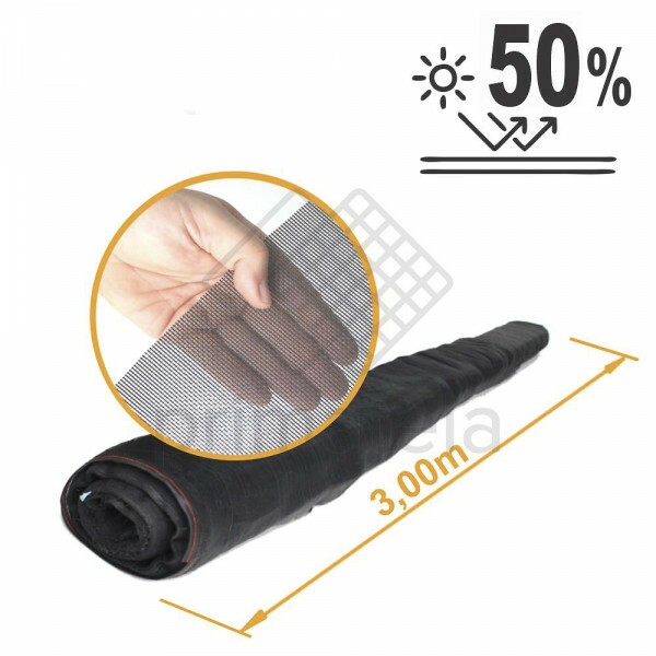 Tela Sombreamento Monofilamento 50% Preta - 3x50m Tela Sombreamento Monofilamento 50% Preta - 3x50m