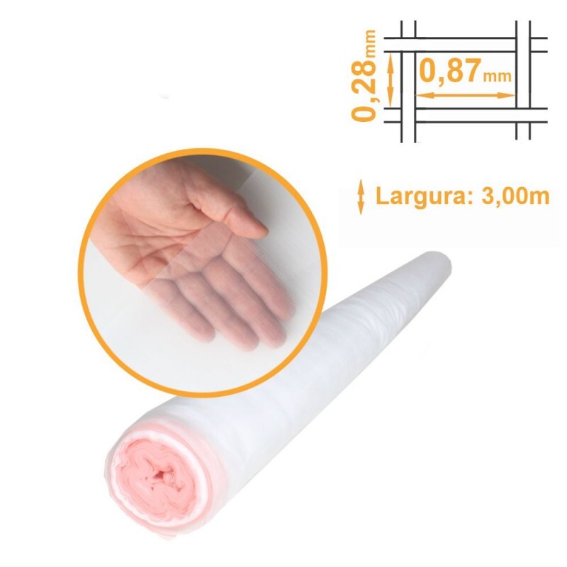 Tela Antivírus e Antiafideo Estufa Malha 50 Mesh - 3,00x50m Tela Antivírus e Antiafideo Estufa Malha 50 Mesh - 3,00x50m