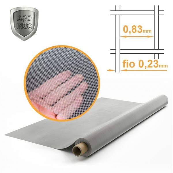 Tela Tecido Inox 304 Malha 24 Fio 0,23mm - 1,00x3m