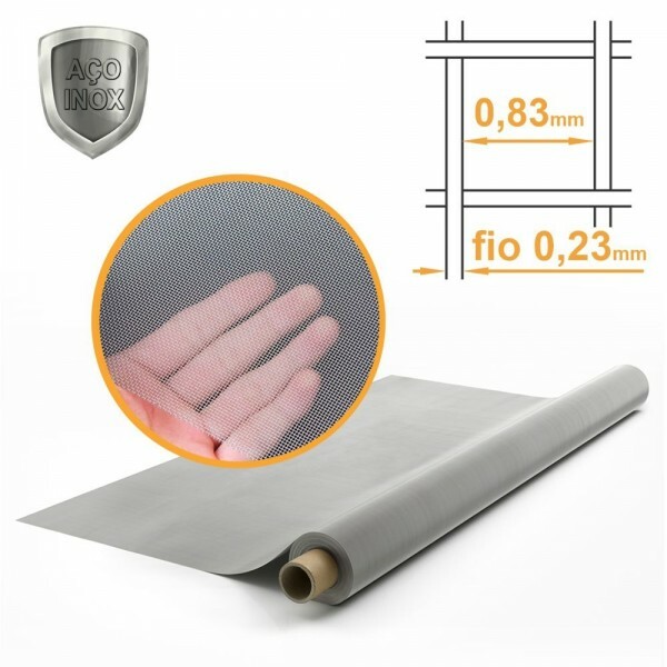 Tela Tecido Inox 304 Malha 24 Fio 0,23mm - 1,00x10m