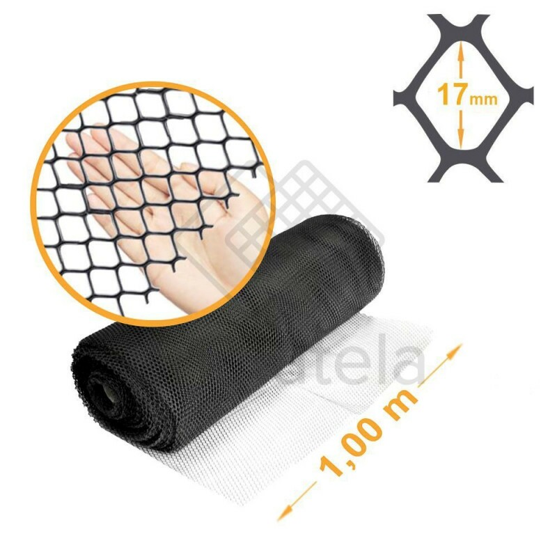 Tela Plástica Viveiro Malha 1/2" PRETA - 1,00x50m
