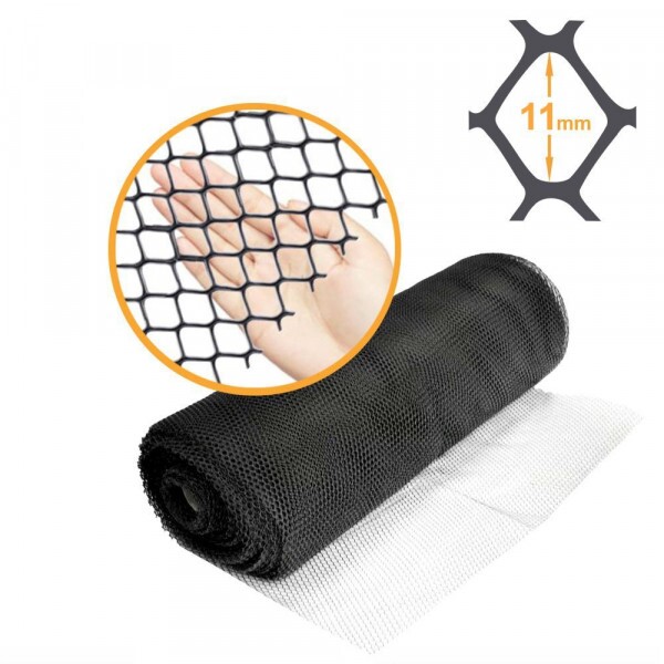 Tela Plástica Hexagonal Viveiro N.5 Touro Malha 13 mm PRETA - 1,50x50m Tela Plástica Hexagonal Viveiro N.5 Touro Malha 13 mm PRETA - 1,50x50m