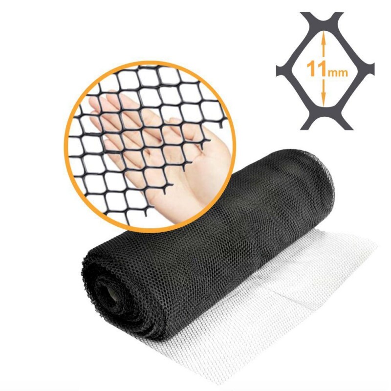 Tela Plástica Hexagonal Viveiro N.5 Touro Malha 13 mm PRETA - 1,50x50m Tela Plástica Hexagonal Viveiro N.5 Touro Malha 13 mm PRETA - 1,50x50m