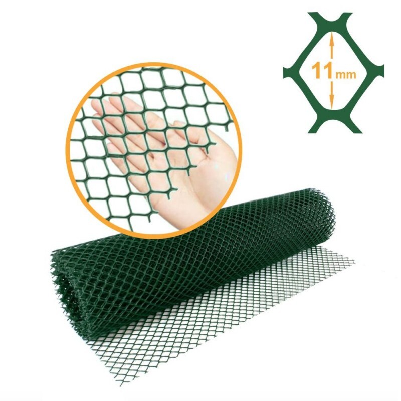 Tela Plástica Hexagonal Viveiro N.5 Touro Malha 11mm VERDE  ROMA Largura 1,5m - PREÇO POR METRO