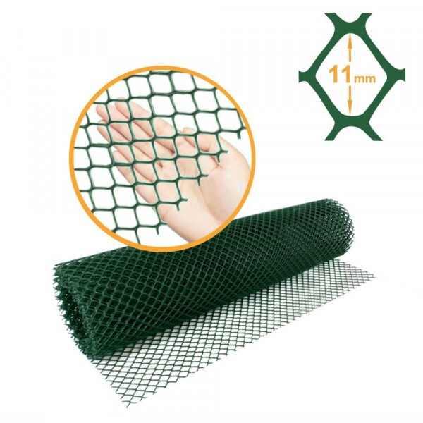 Tela Plástica Hexagonal Viveiro N.5 Touro Malha 11mm VERDE - 1,50x50m Tela Plástica Hexagonal Viveiro N.5 Touro Malha 11mm VERDE - 1,50x50m